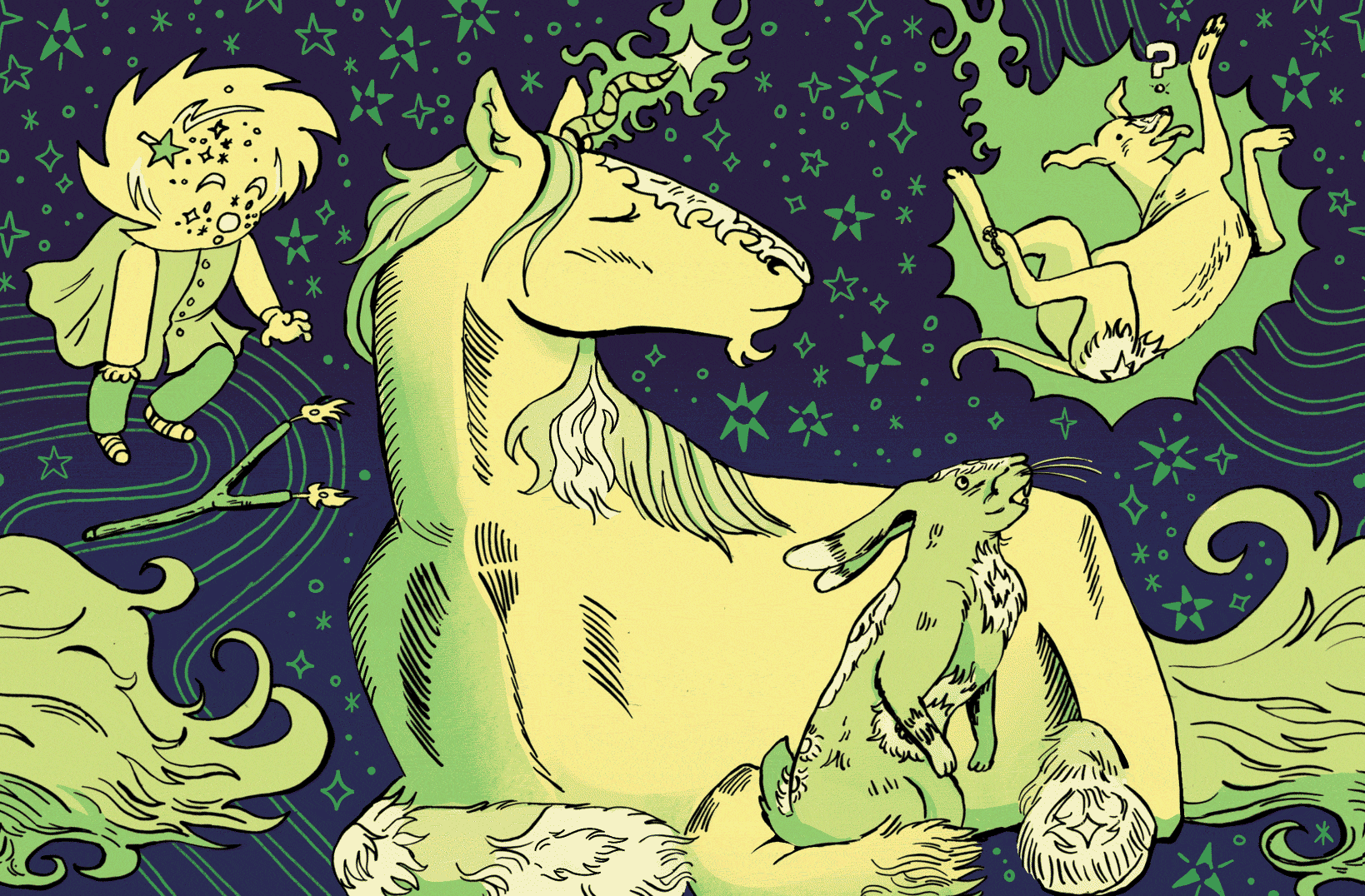 Andromeda; Monoceros saves Lepus from Canis Minor