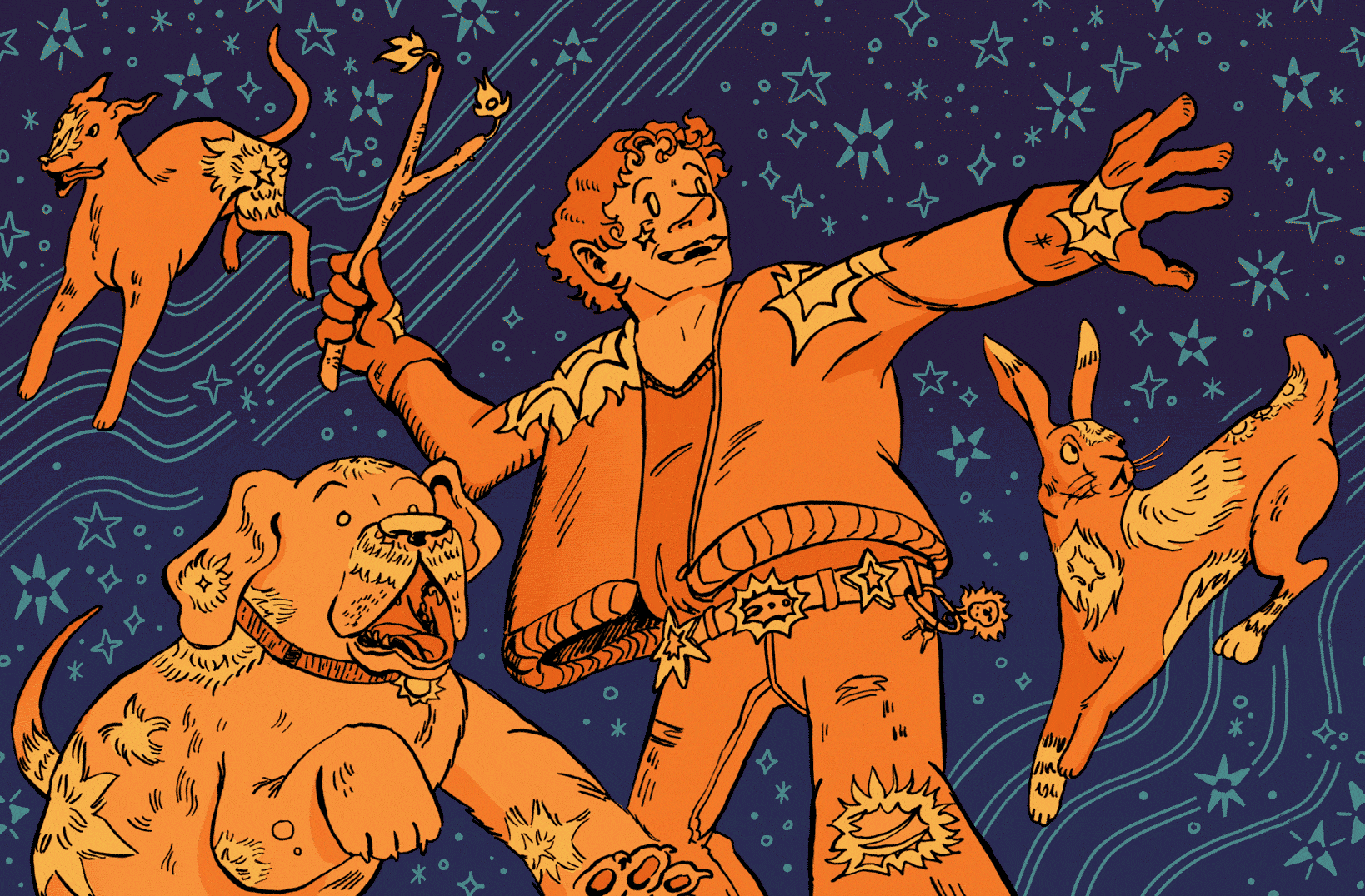 Lepus; Orion and her dogs Canis Major and Canis Minor