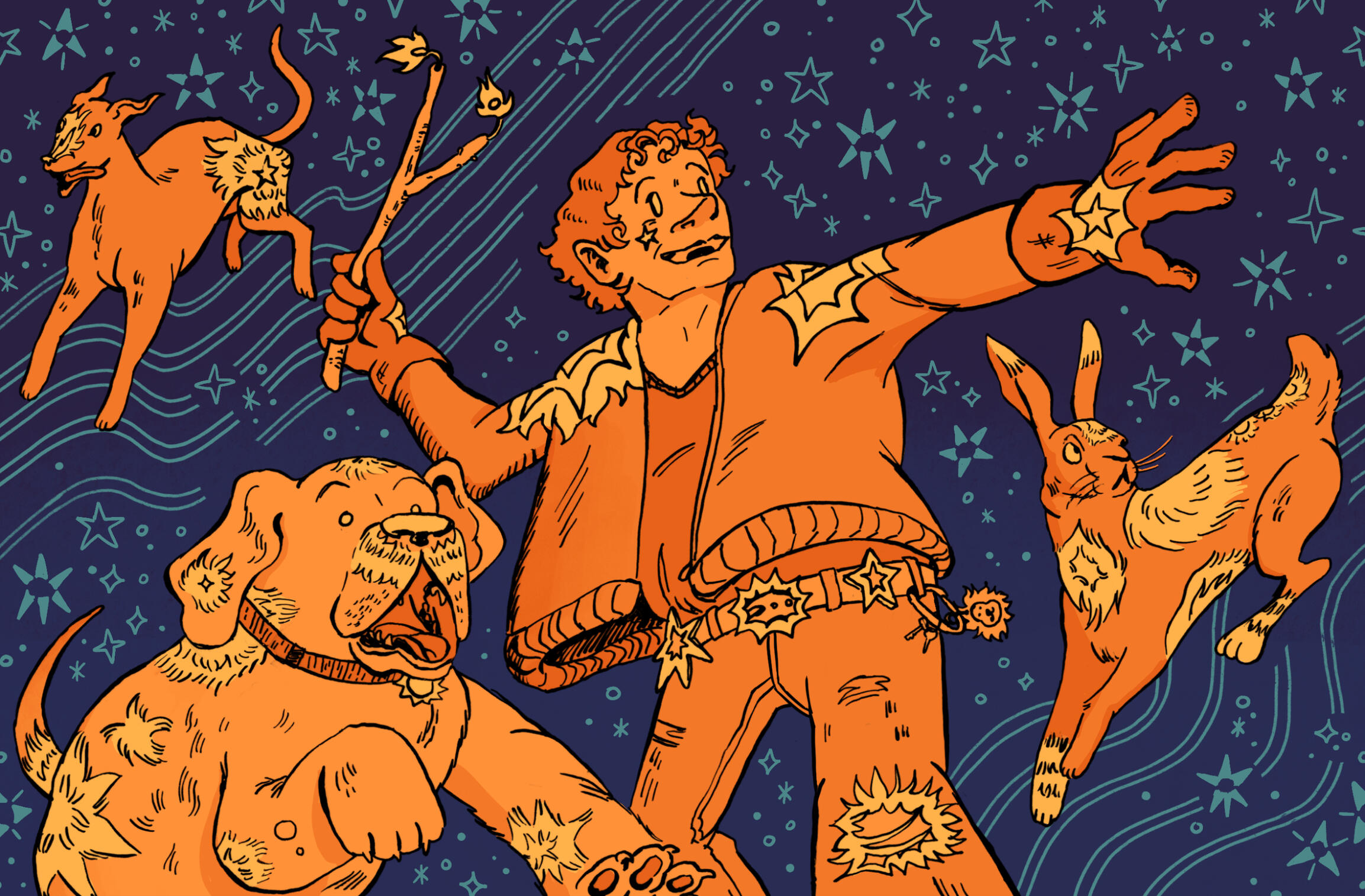 Lepus; Orion and her dogs Canis Major and Canis Minor