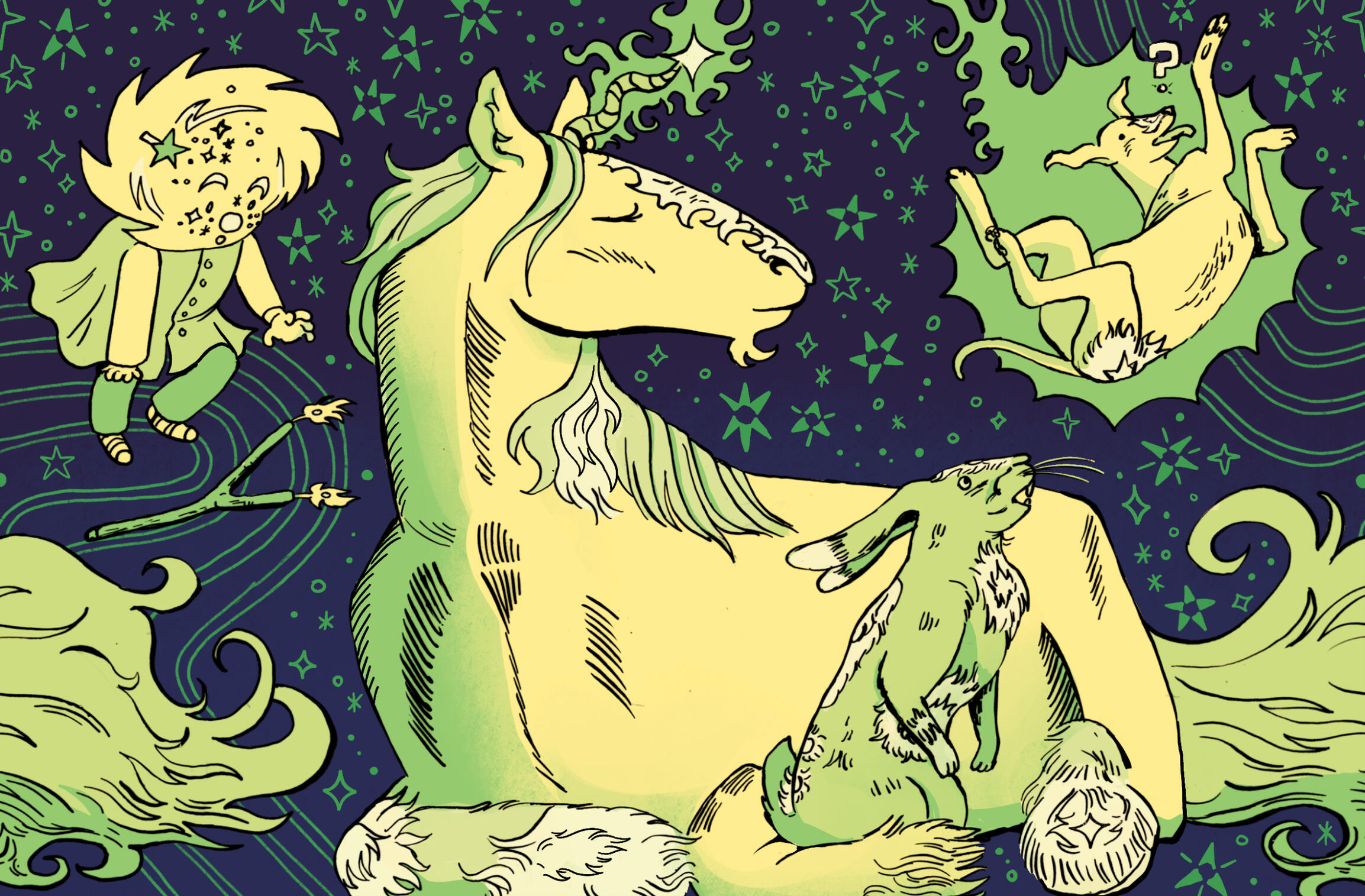 Andromeda; Monoceros saves Lepus from Canis Minor